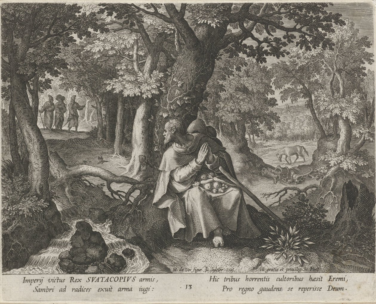 Heiliger Suatacopius als Einsiedler von Johann Sadeler (I)