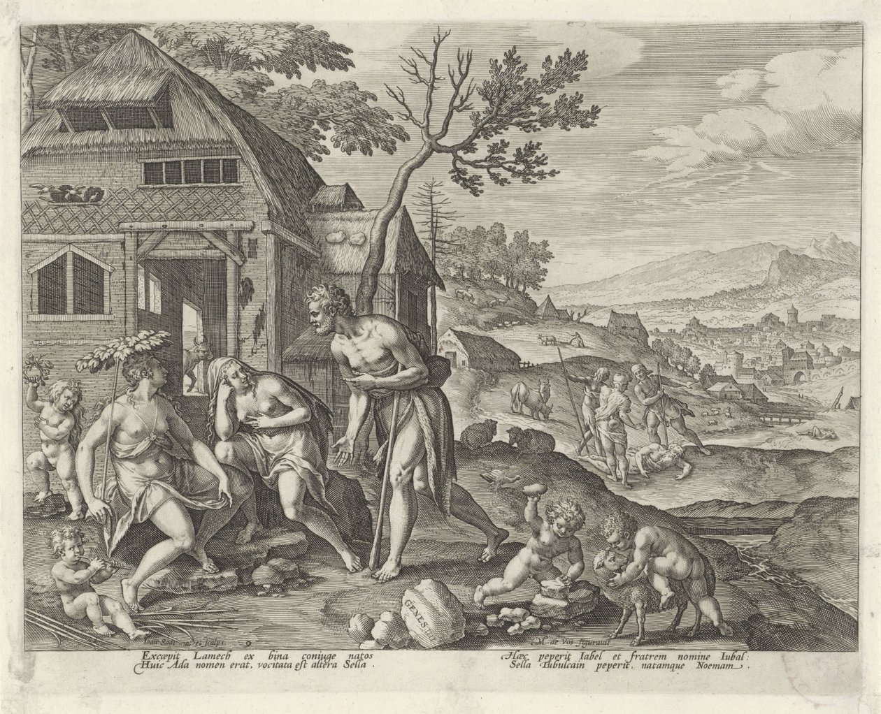 Lamech und seine zwei Frauen von Johann Sadeler (I)