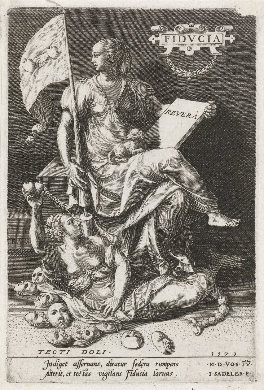 Vertrauen (Fiducia) überwindet Heimlichen Betrug (Tecti doli) von Johann Sadeler (I)
