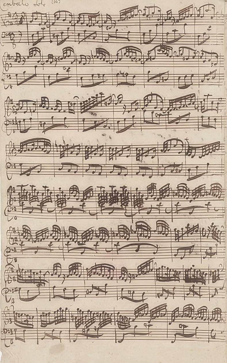 Allegro (Cembalo solo) aus der ersten Fassung der Sonate Nr. 6 G-Dur für Violine und obligates Cembalo von Johann Sebastian Bach