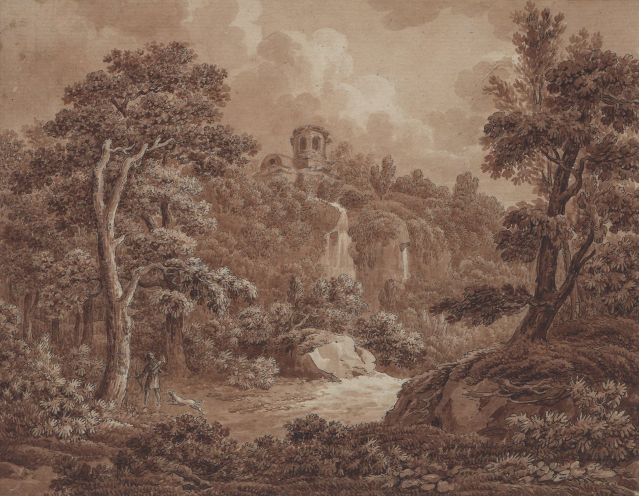 Eine arkadische Landschaft mit einem Jäger und seinem Hund von Johann Sebastian Bach