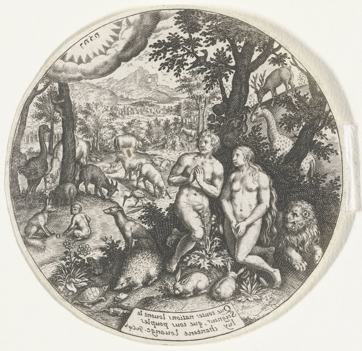 Gott spricht mit Adam und Eva im Paradies von Johann Theodor de Bry