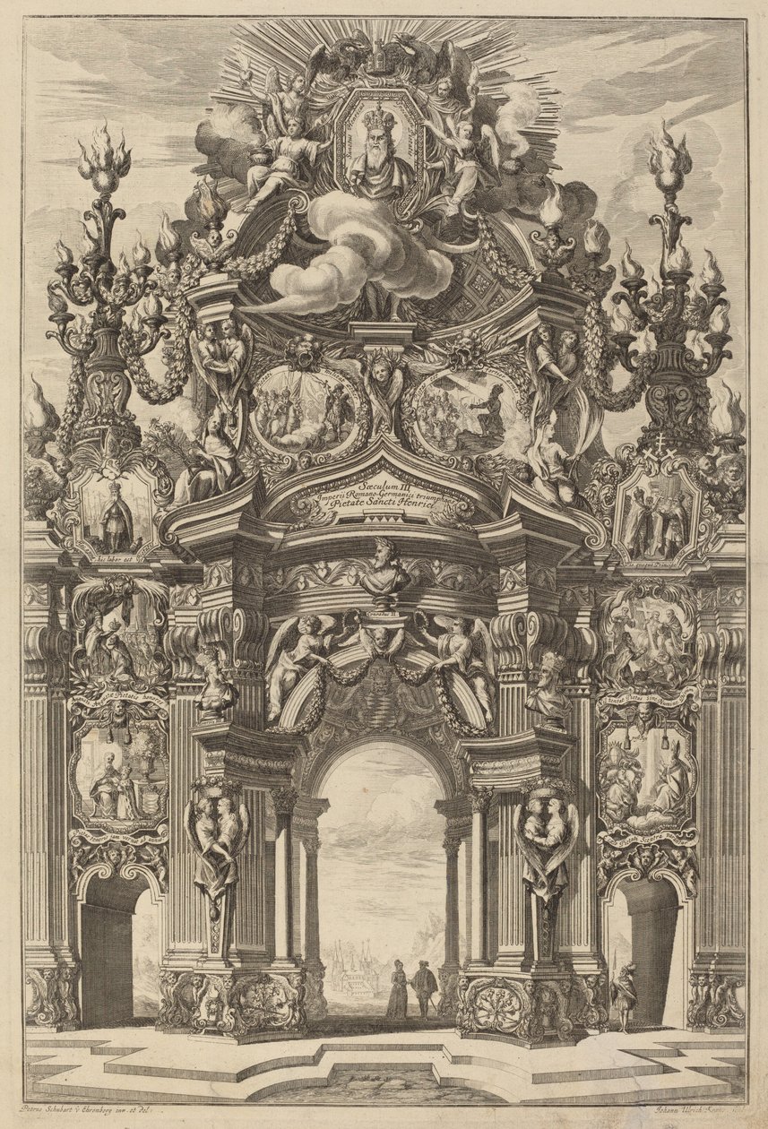 Triumphbogen für Heinrich II. von Johann Ulrich Kraus, after Peter Schubert von Ehrenberg
