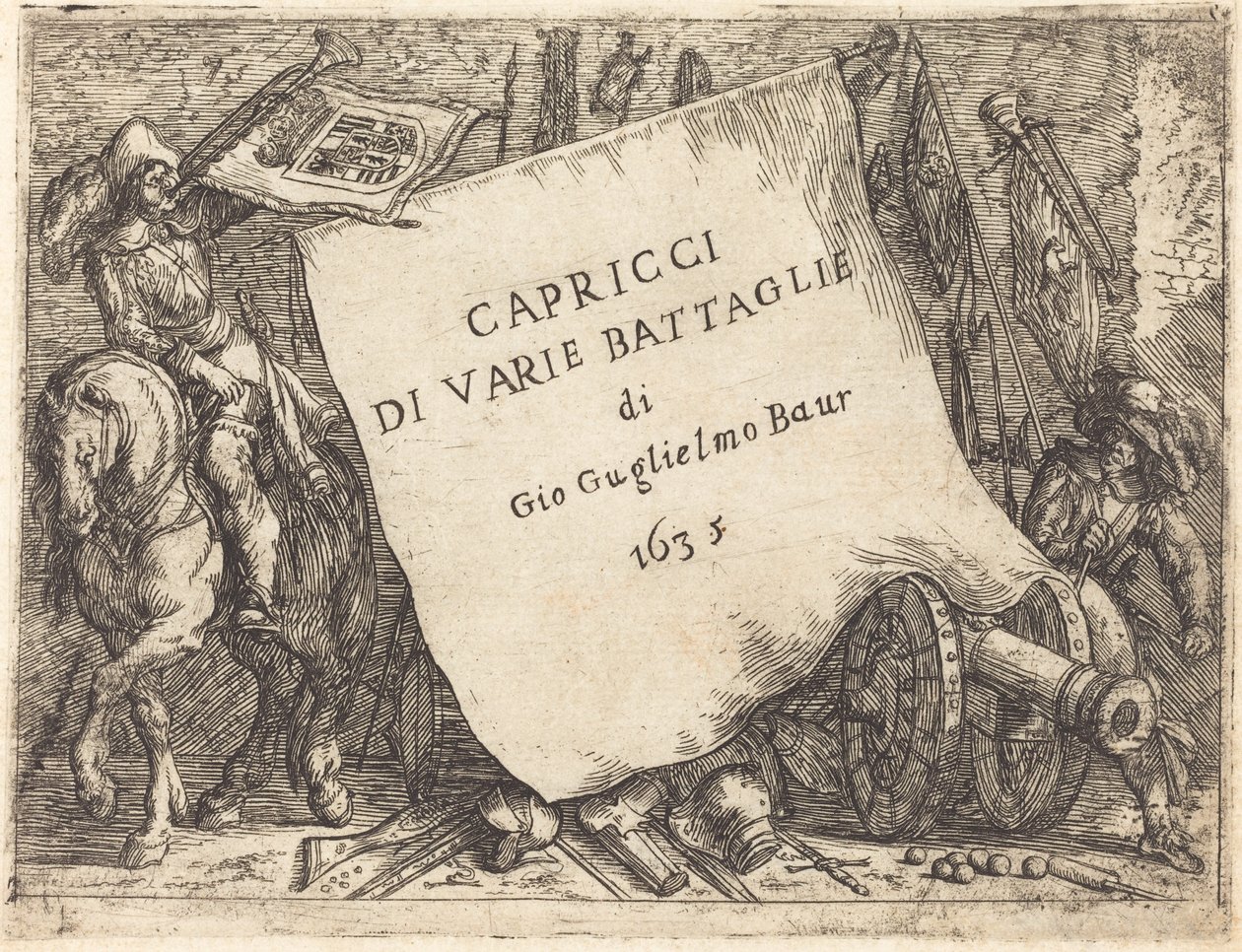 Capricci di varie battaglie (Titelseite) von Johann Wilhelm Baur