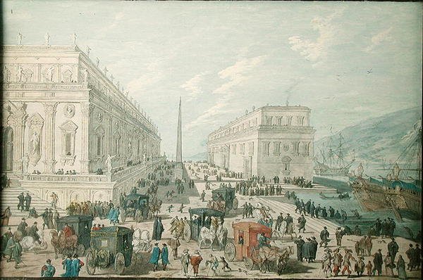 Ansicht des Hafens von Messina von Johann Wilhelm Baur