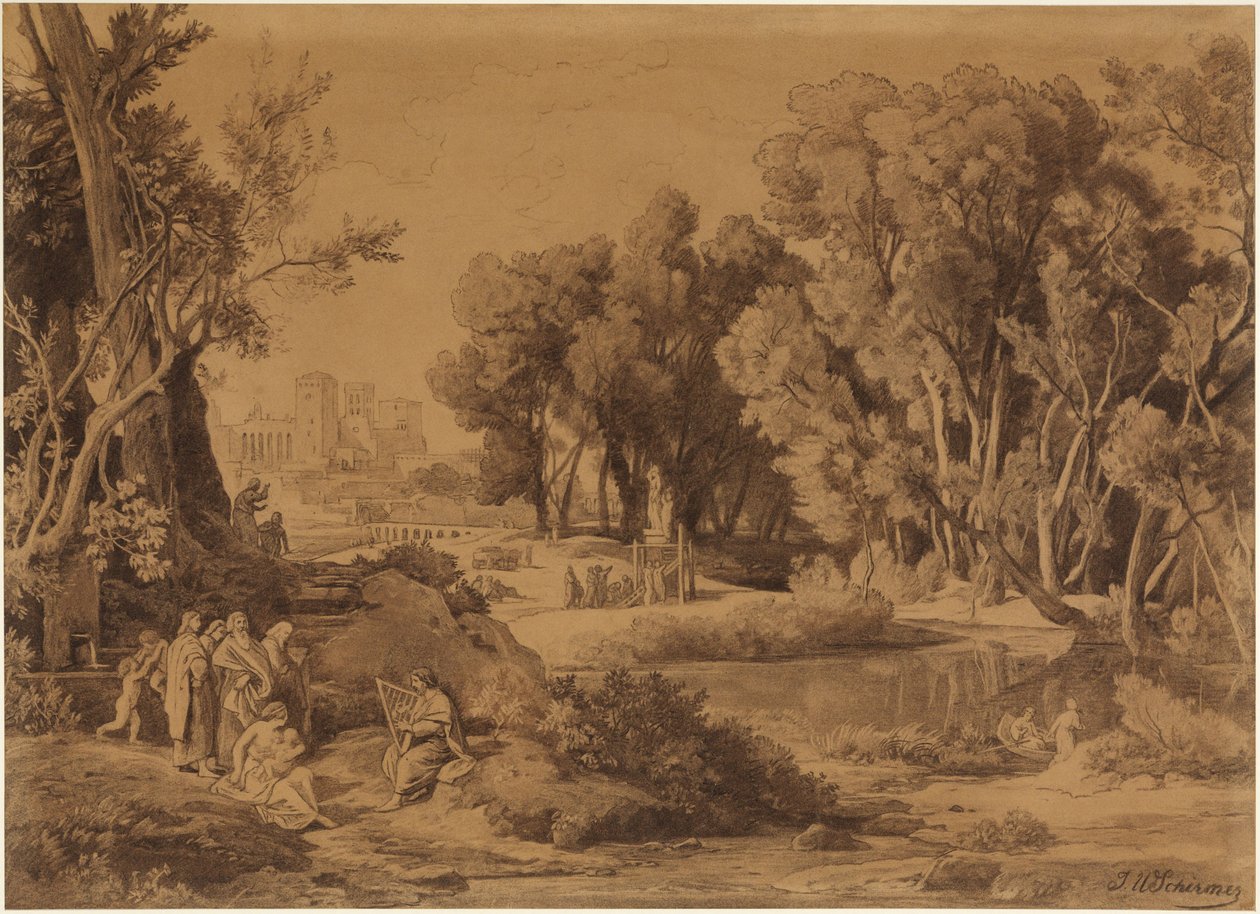 Die Erfindung der Künste im Stamm Kains (1. Mose 4, 20-22) von Johann Wilhelm Schirmer