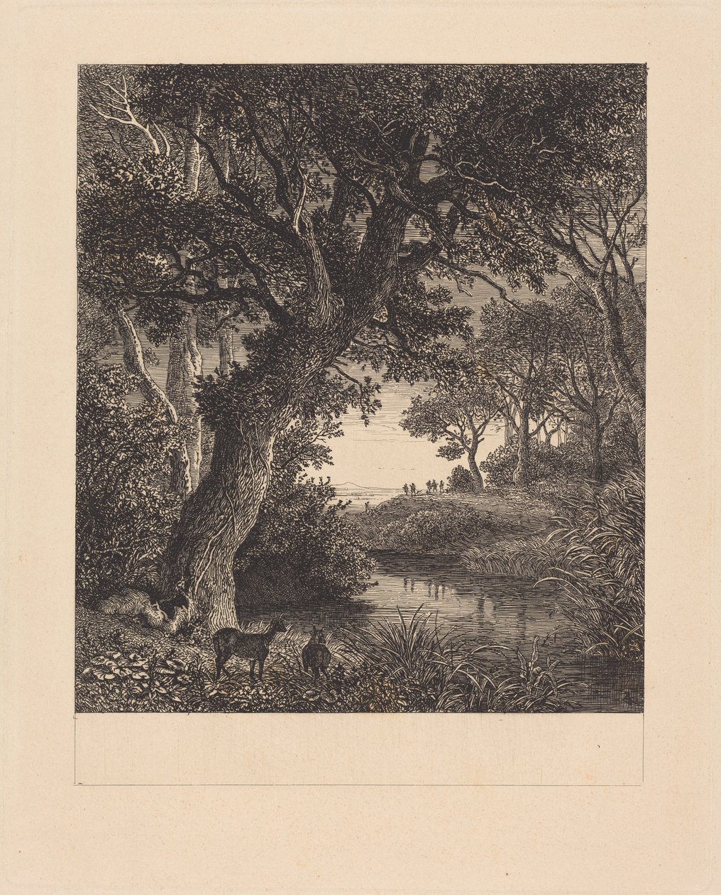 Jäger verlassen einen Wald von Johann Wilhelm Schirmer