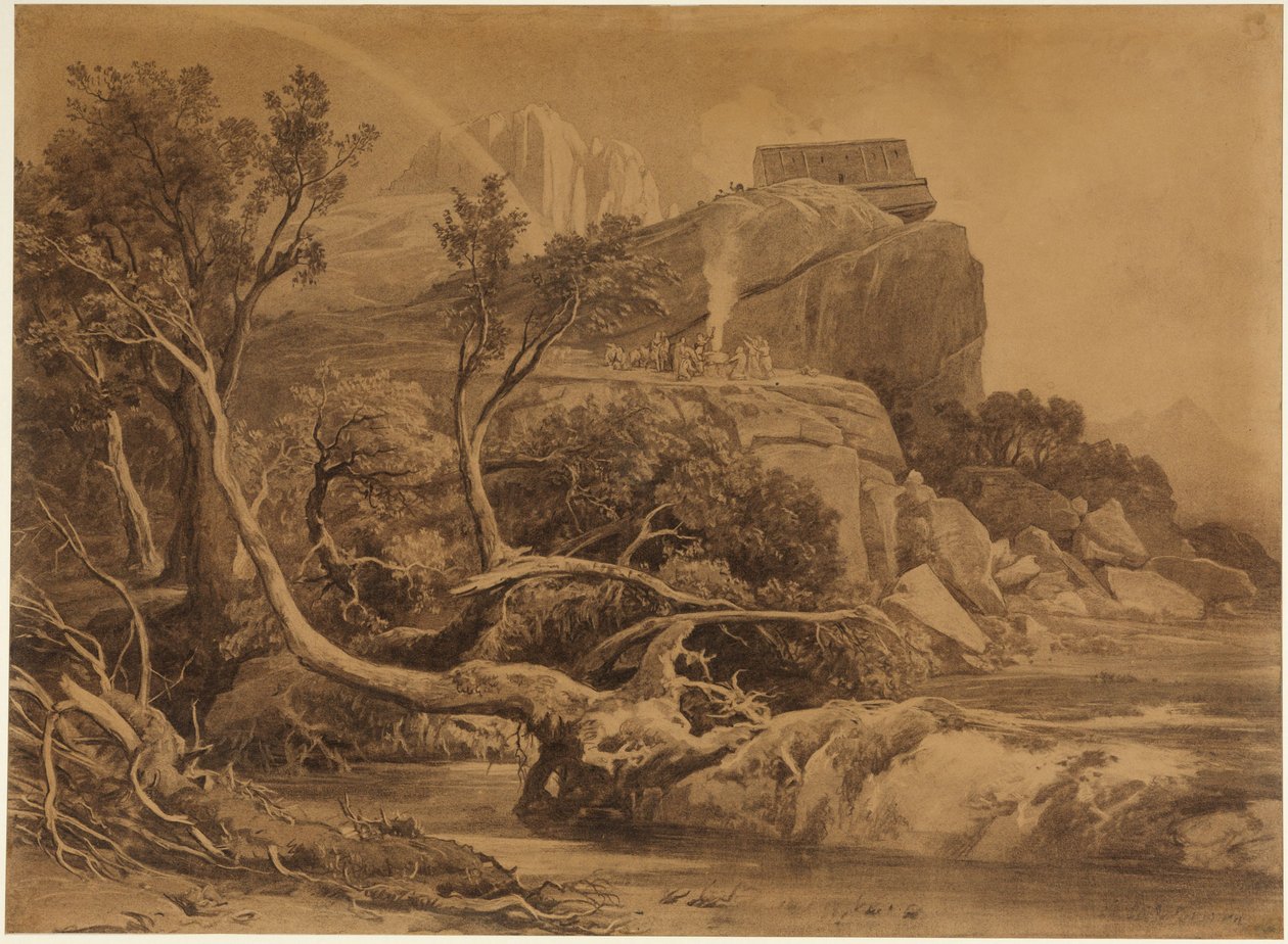 Noahs Dankopfer (1. Mose 8, 20) von Johann Wilhelm Schirmer