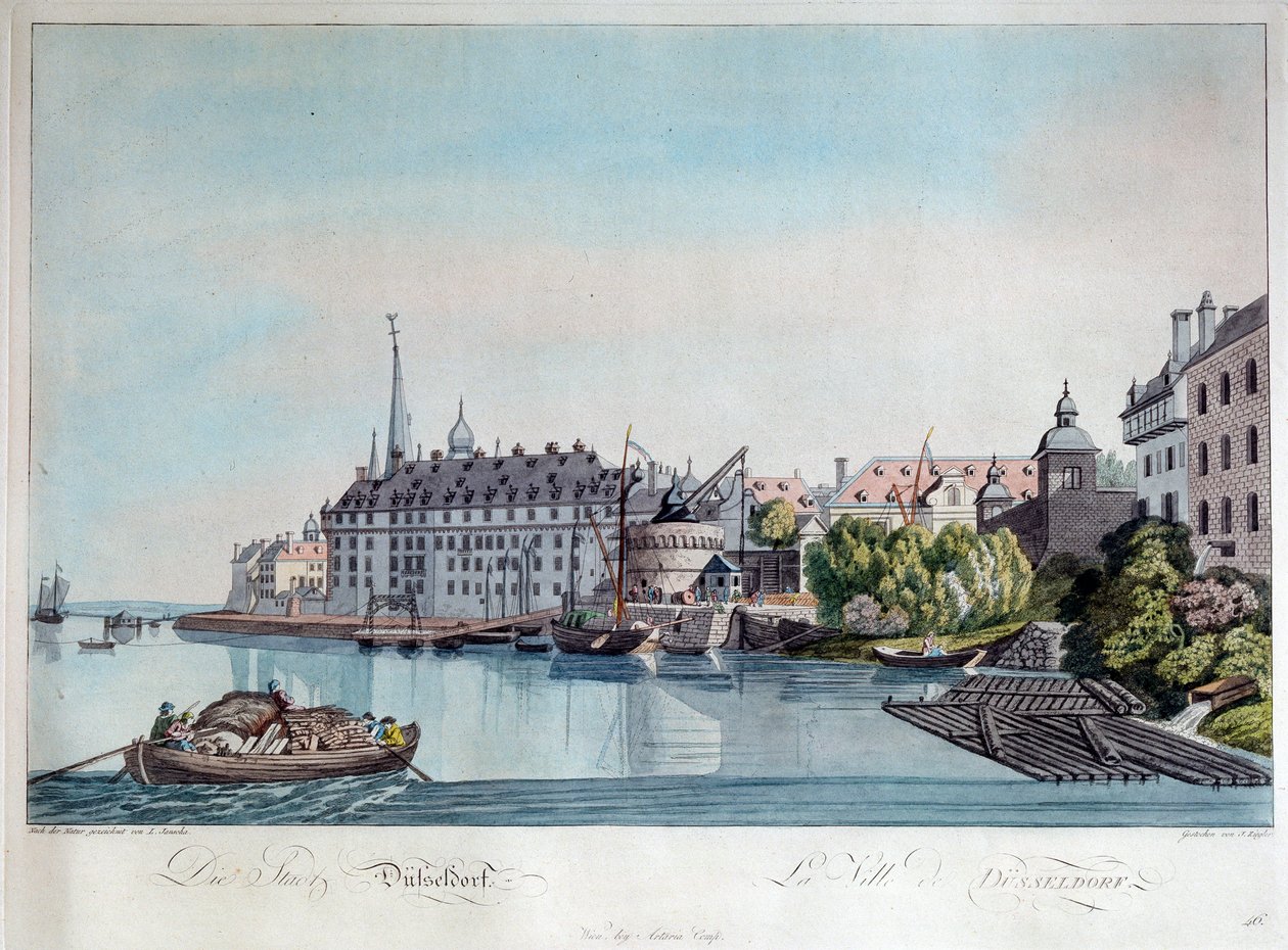 Ansicht von Düsseldorf vor der französischen Bombardierung am 6. Oktober 1794, 1798 von Johann Ziegler