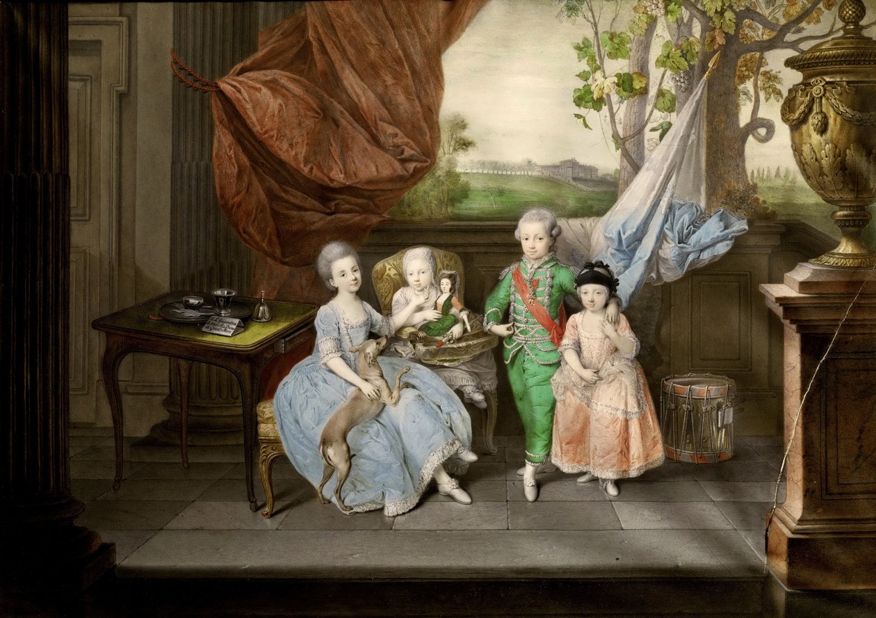 Die Kinder von Ferdinand von Parma Louis, Carolina, Maria Antonia und Carlotta von Johann Zoffani