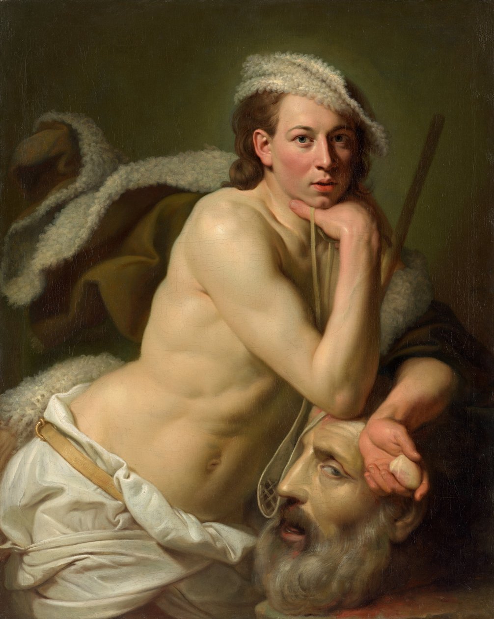 Selbstporträt als David mit dem Kopf von Goliath von Johann Zoffany
