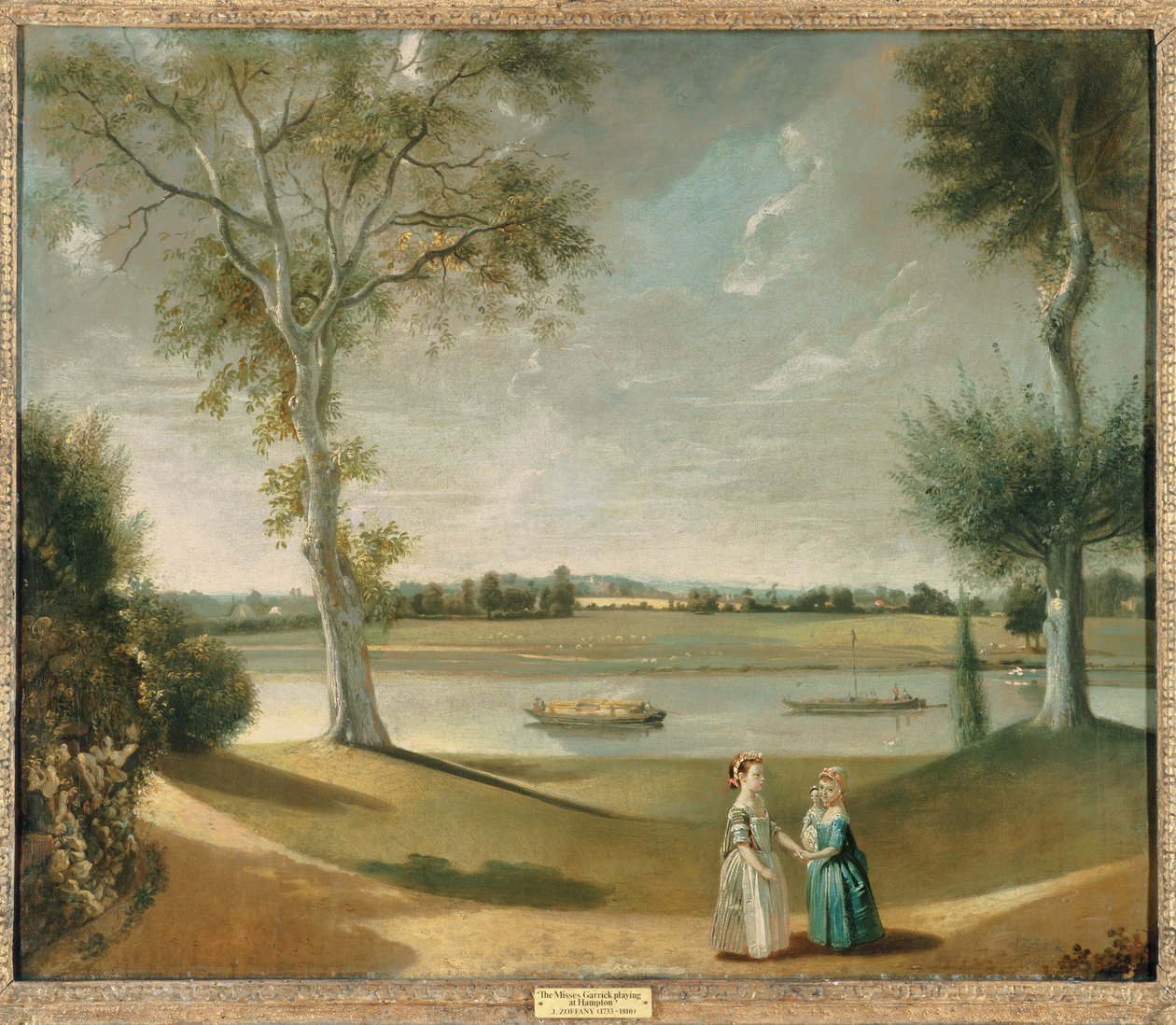 Die Fräuleins Garrick an der Themse in Hampton, 1762 von Johan Joseph Zoffany