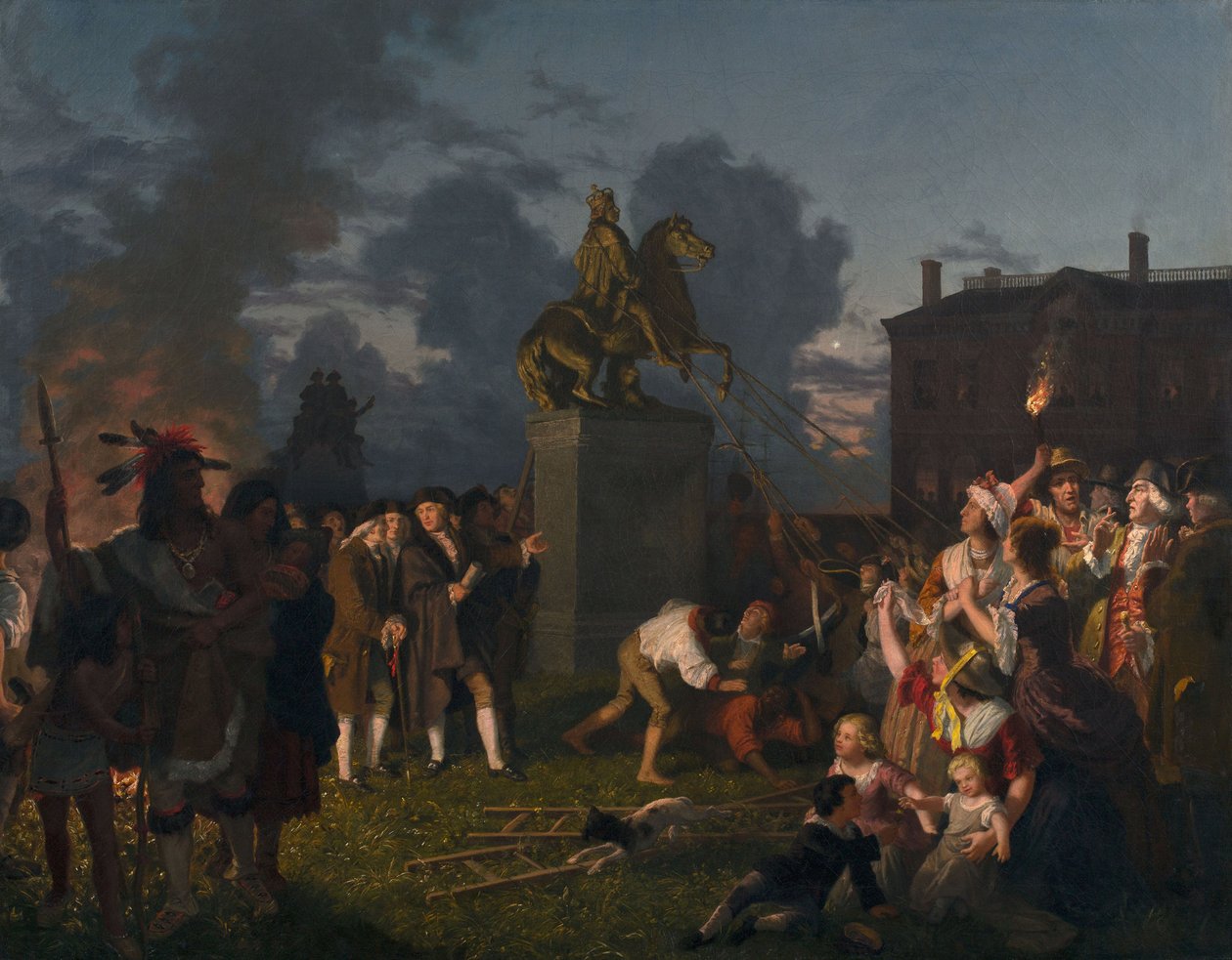 Die Statue von König George III. in N.Y.C. niederreißen von Johannes Adam Simon Oertel