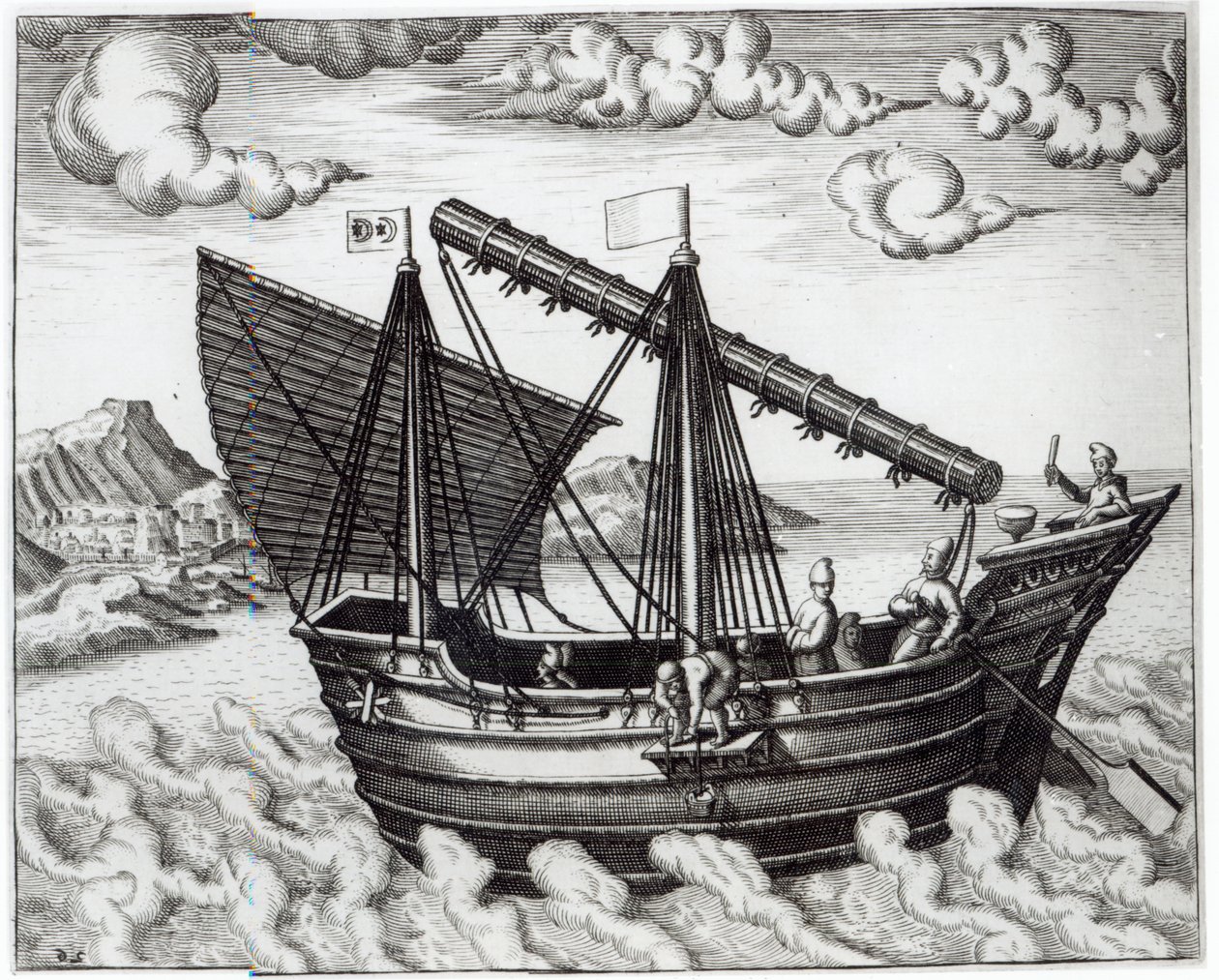 Eine chinesische Dschunke, Illustration aus 