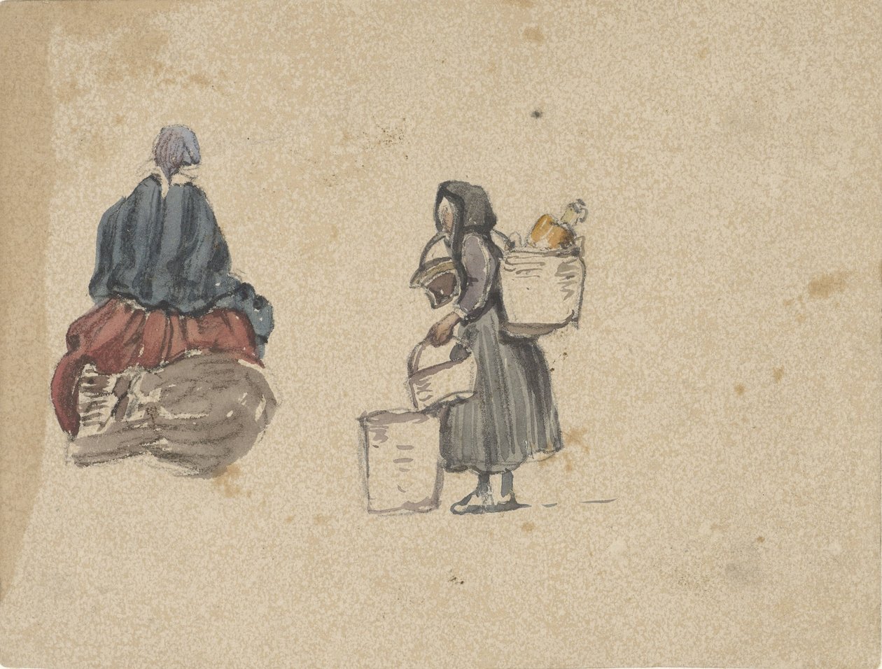 Zwei Studien von Fischerfrauen von Johannes Bosboom