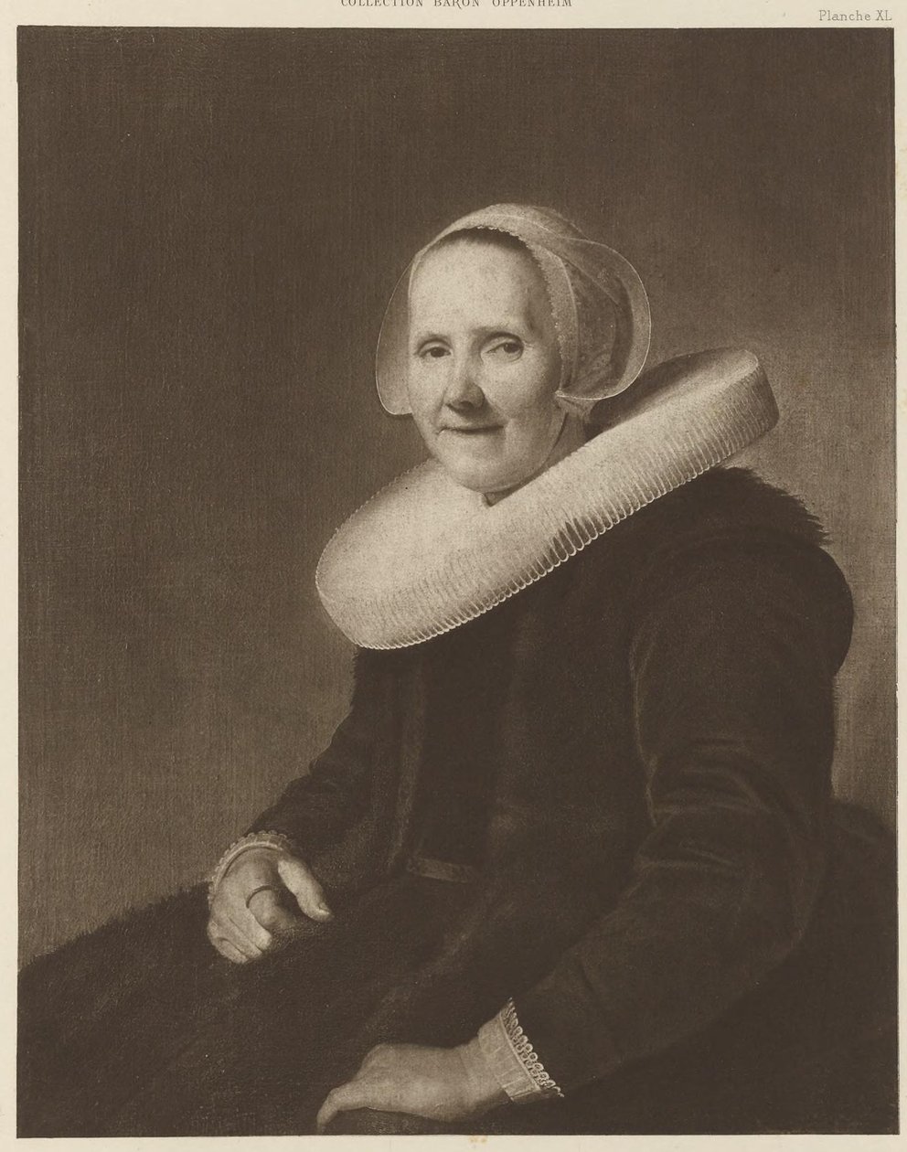 Porträt einer Frau mit weißer Haube und Kragen von Johannes Cornelisz Verspronck
