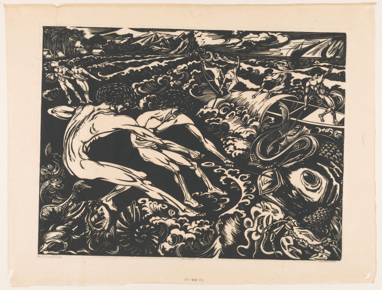 Die Fischer von Johannes Frederik Engelbert ten Klooster (signed by artist)