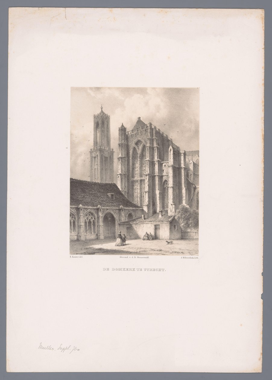 Blick auf die Domkirche und den Domturm in Utrecht von Johannes Hilverdink