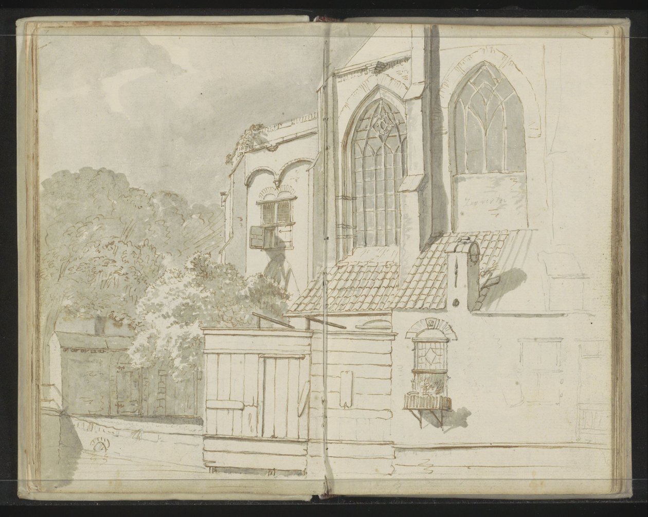 Rückseite der Nieuwe Kerk in Delft von Johannes Huibert Prins