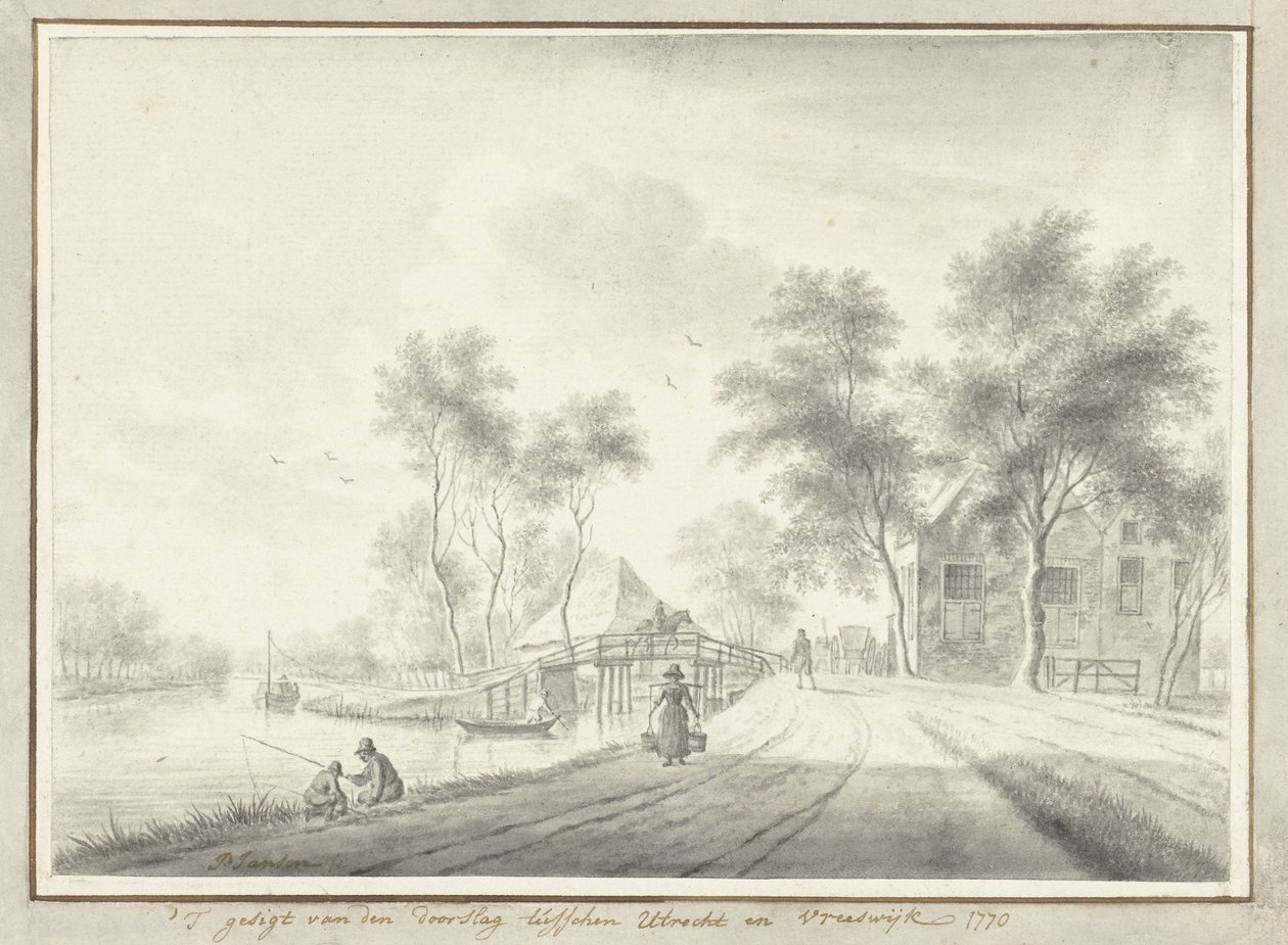 Ansicht des Durchstichs zwischen Utrecht und Vreeswijk von Johannes Janson