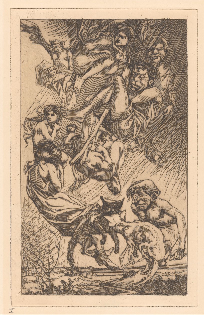 Schwebende Menschen, Fantasiewesen und Katzen von Johannes Josephus Aarts
