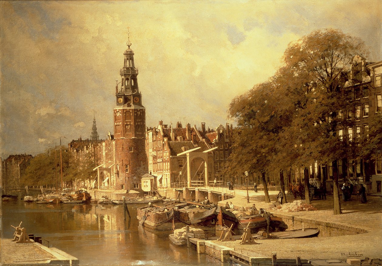 Ansicht des Kalkmarktes, Amsterdam von Johannes Karel Christian Klinkenberg