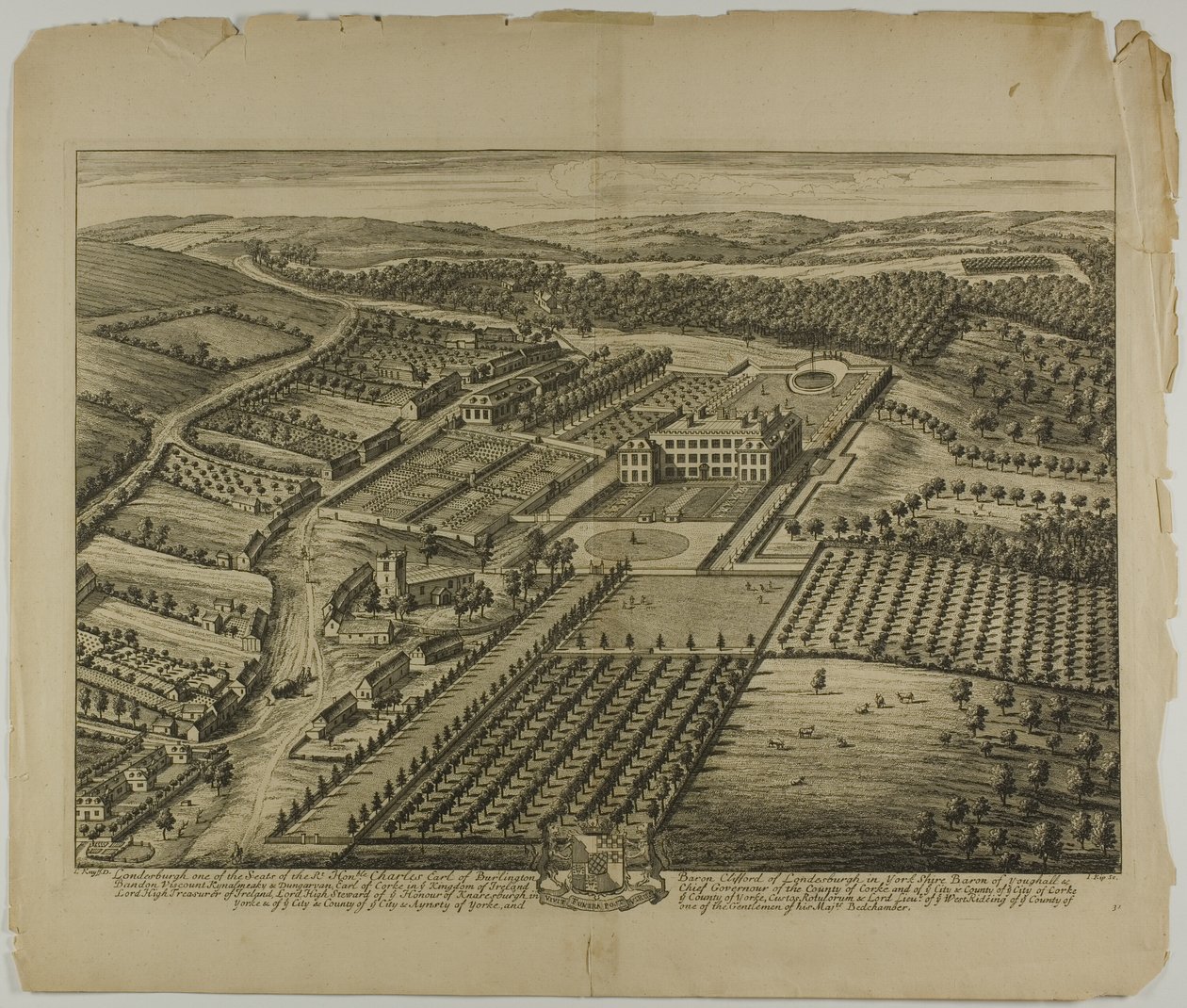 Londesburgh, Tafel 31 aus Britannia Illustrata von Johannes Kip