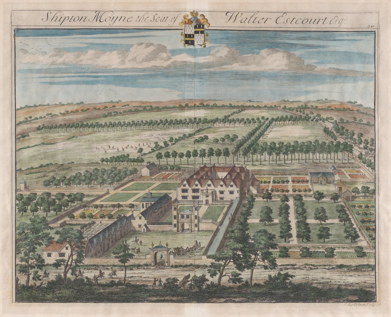 Shipton Moyne, der Sitz von Walter Estcourt, Esq. von Johannes Kip