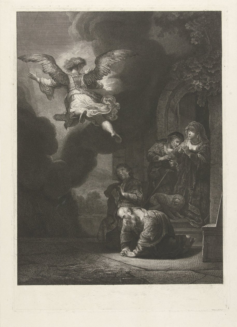 Der Engel verlässt Tobias und seine Familie von Johannes Pieter de Frey