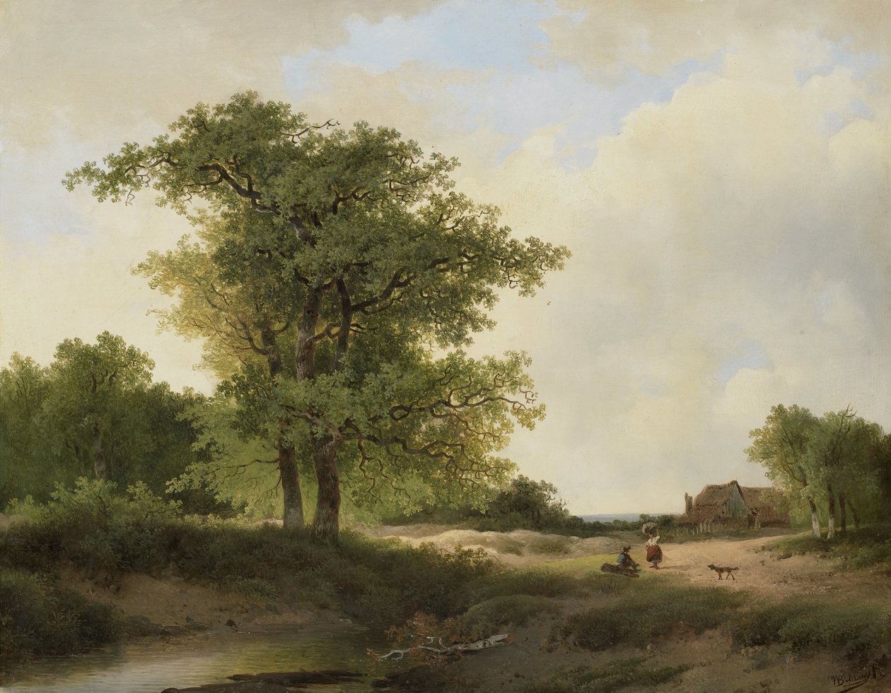Landschaft mit Bauernhof von Johannes Warnardus Bilders