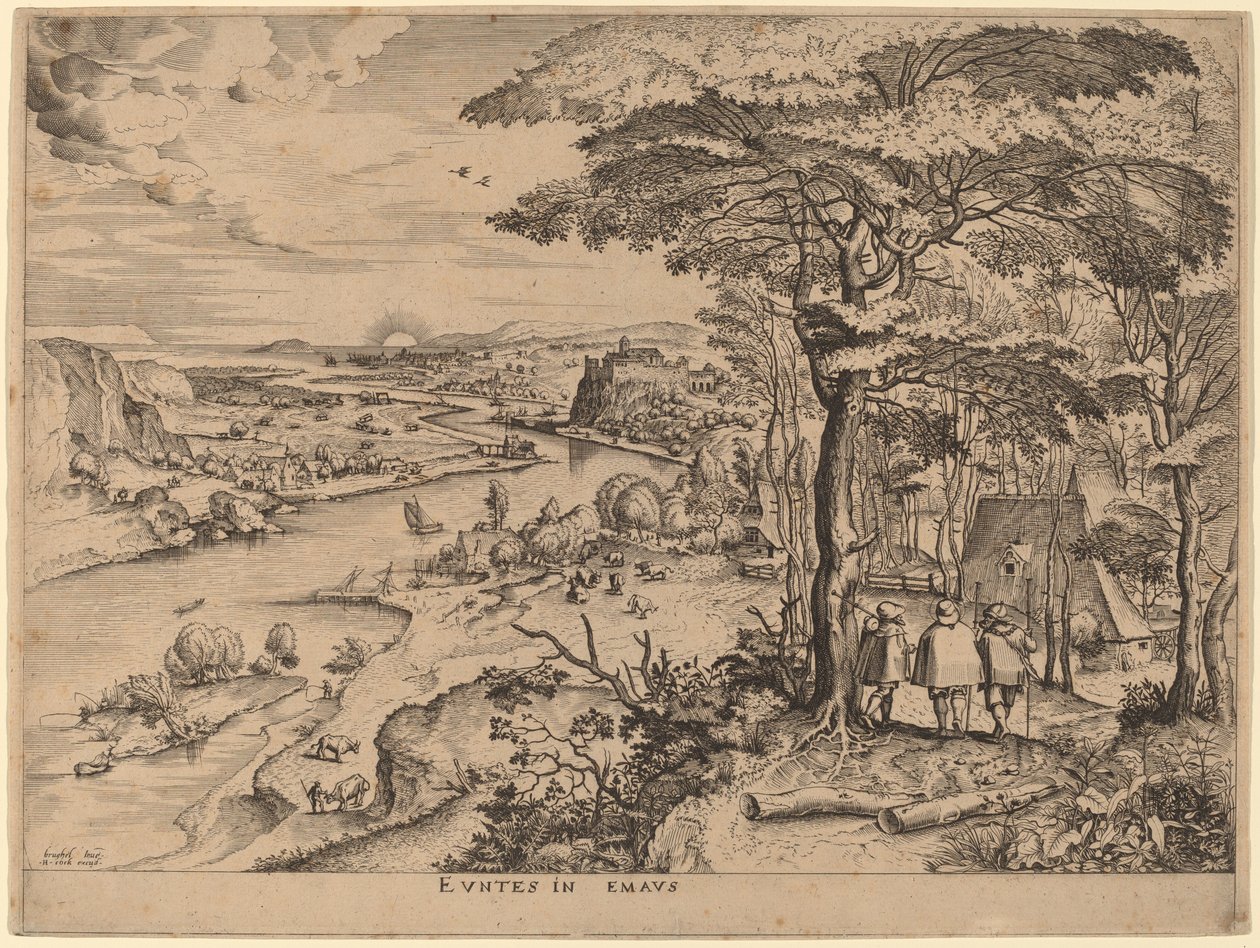 Die Pilger nach Emmaus von Johannes and Lucas van Doetechum after Pieter Bruegel the Elder