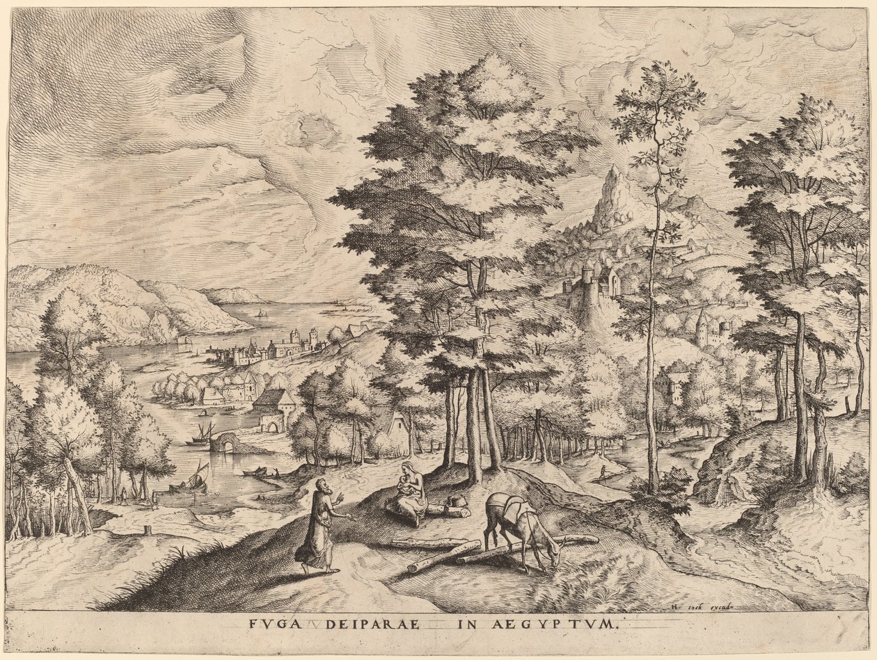 Die Flucht nach Ägypten von Johannes and Lucas van Doetechum after Pieter Bruegel the Elder