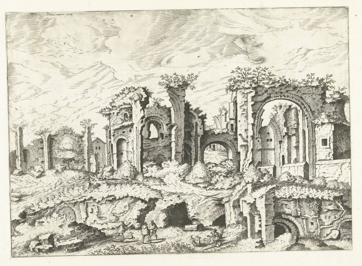Viertes Bild von Ruinen auf dem Palatin von Johannes of Lucas van Doetechum (attributed to)