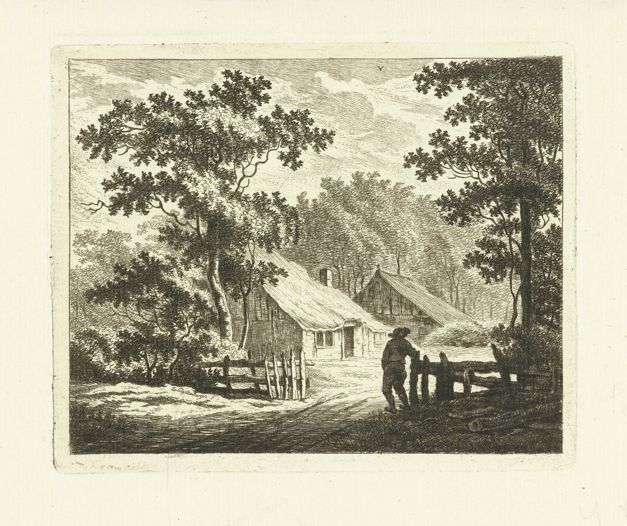 Landschaft mit Bauernhof und Hof mit Zaun von Johannes van Cuylenburgh