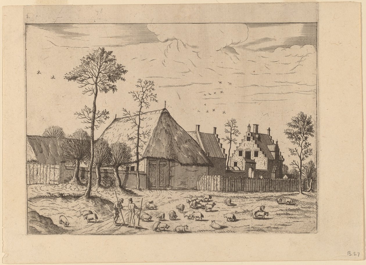 Schuppen mit Hütte von Johannes van Doetechum, the Elder and Lucas