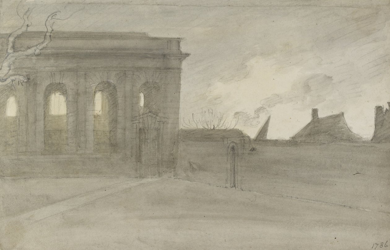 Pembroke College, Oxford, 9. November 1786 von John Baptist Malchair