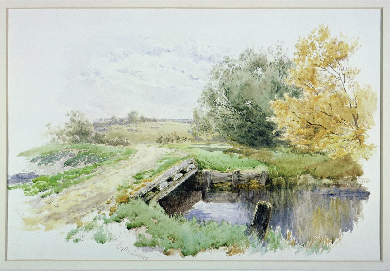 Landschaft mit Brücke über einen Bach von John Clayton Adams