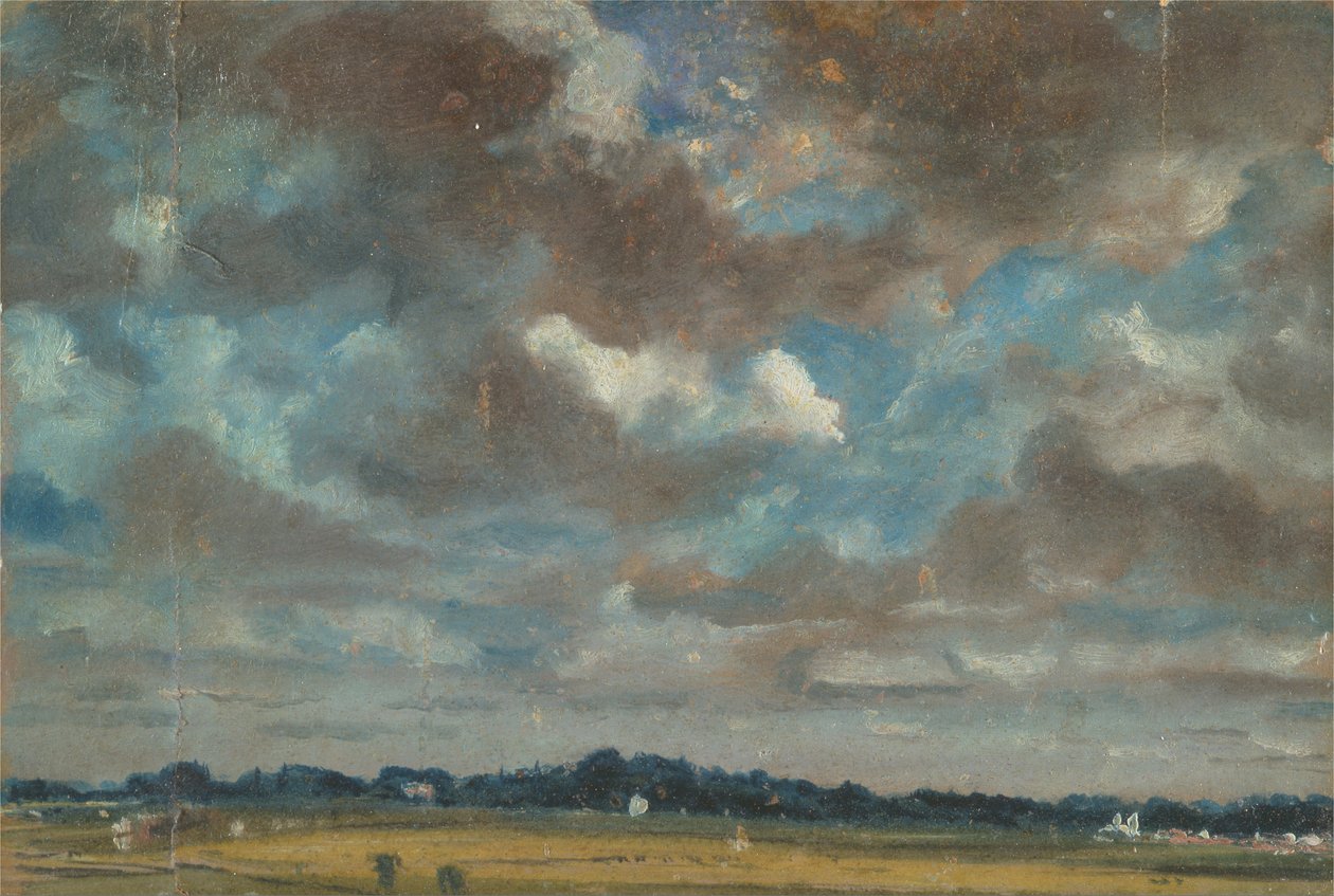 Weite Landschaft mit grauen Wolken von John Constable