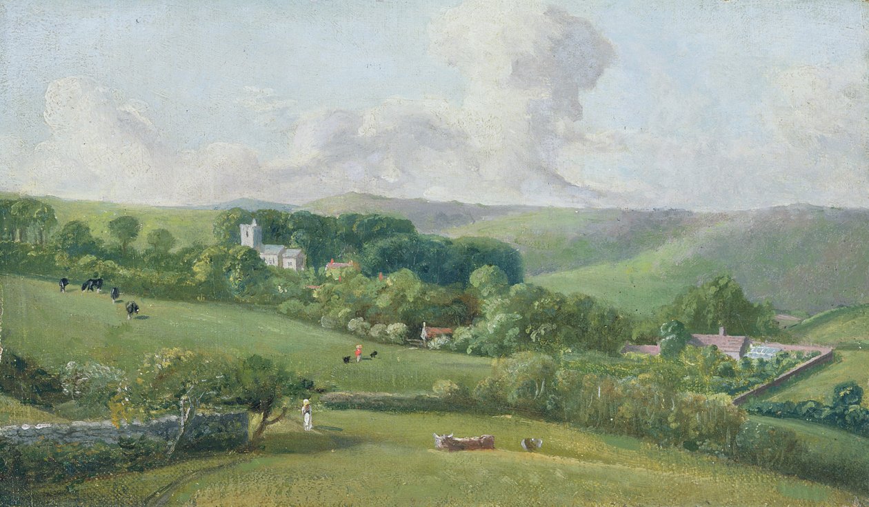 Osmington, Blick auf das Dorf, um 1816 von John Fisher