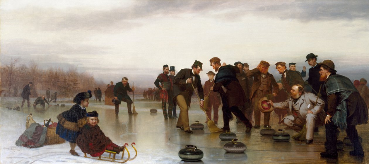 Curling; ein schottisches Spiel im Central Park, 1862 von John George Brown