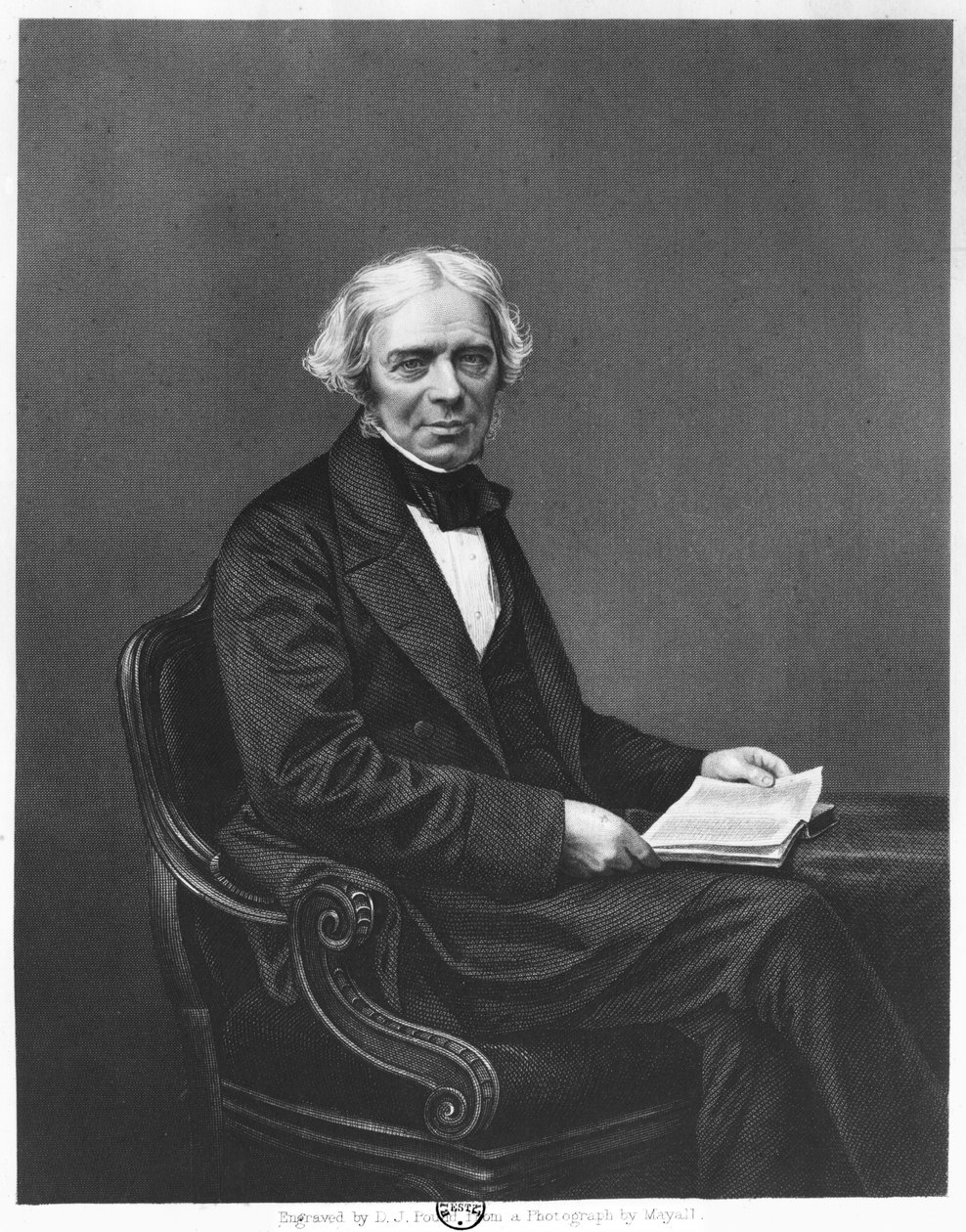 Porträt von Michael Faraday, graviert von D.J. Pound nach einem Foto von John Jabez Edwin Paisley Mayall