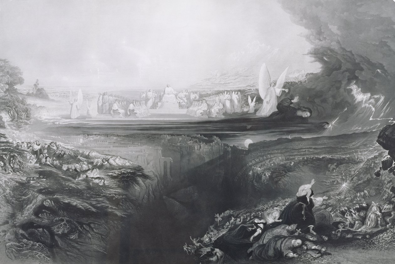 Das Jüngste Gericht, graviert von Charles Mottram, veröffentlicht von Thomas McLean, 1856 von John Martin