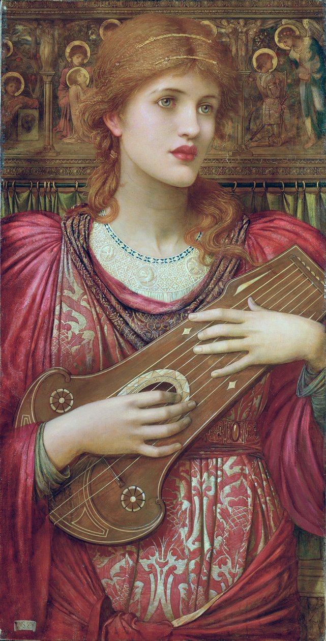 Die Musik, die leise verklingt, stirbt dahin. Deine lieben Augen träumen, dass die Liebe ewig leben wird, 1893 von John Melhuish Strudwick