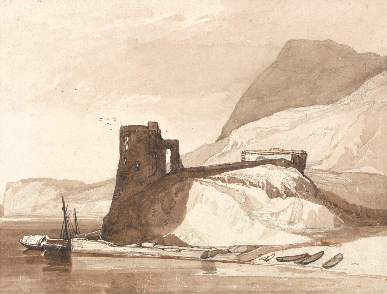 Küstenszene mit einer Burg von John Sell Cotman