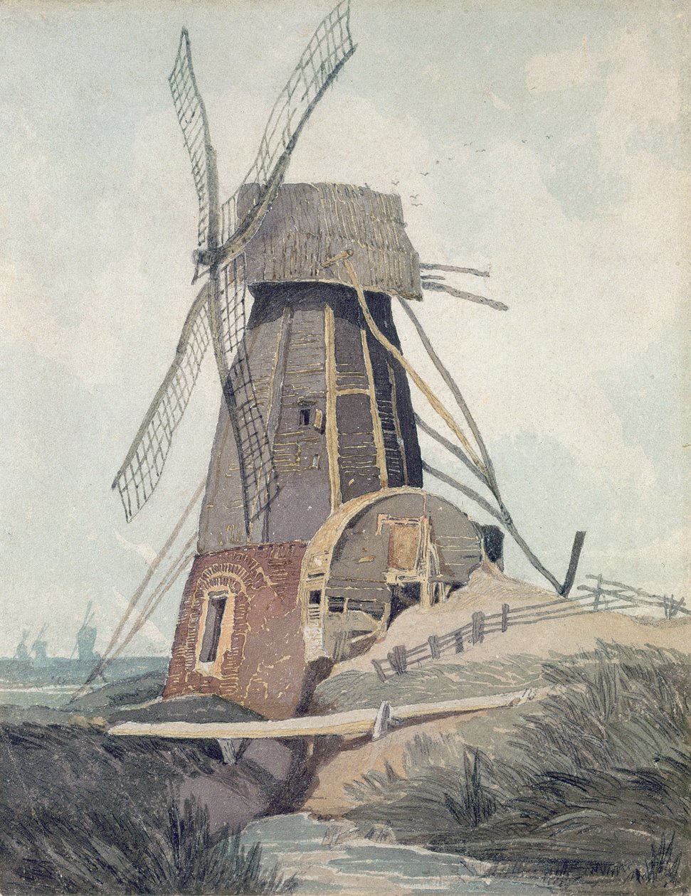 Entwässerungsmühle in Lincolnshire, 1807-08 von John Sell Cotman