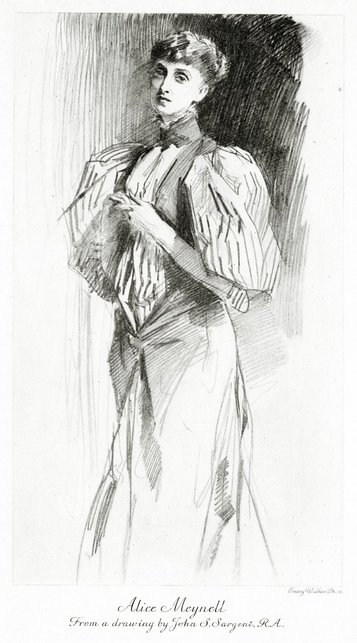 Alice Meynell, graviert von Emery Walker, ca. 1913 von John Singer Sargent