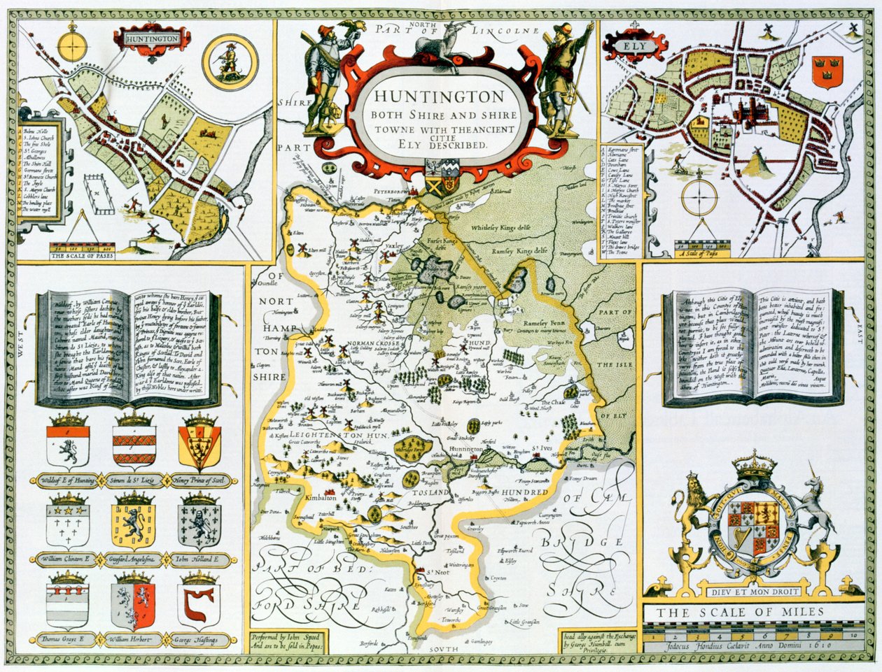 Huntington, graviert von Jodocus Hondius aus John Speed