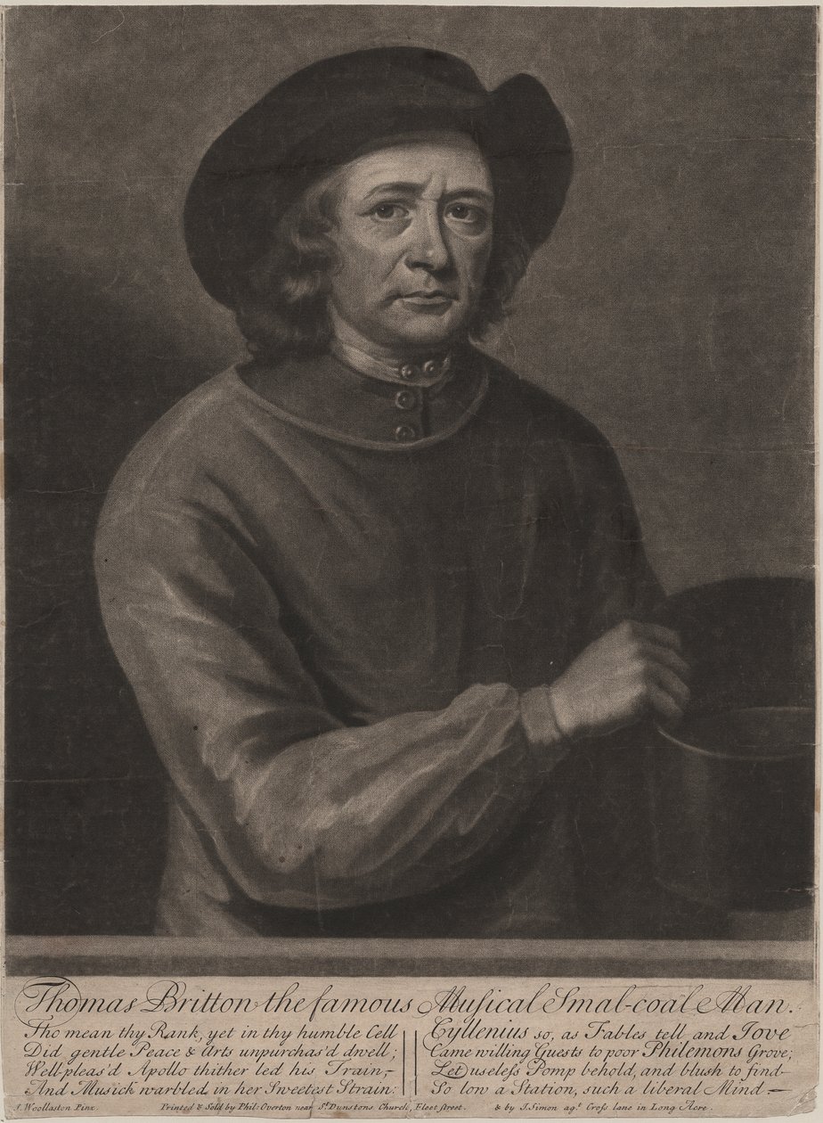 Thomas Britton, graviert von John Simon, 1703 von John Wollaston