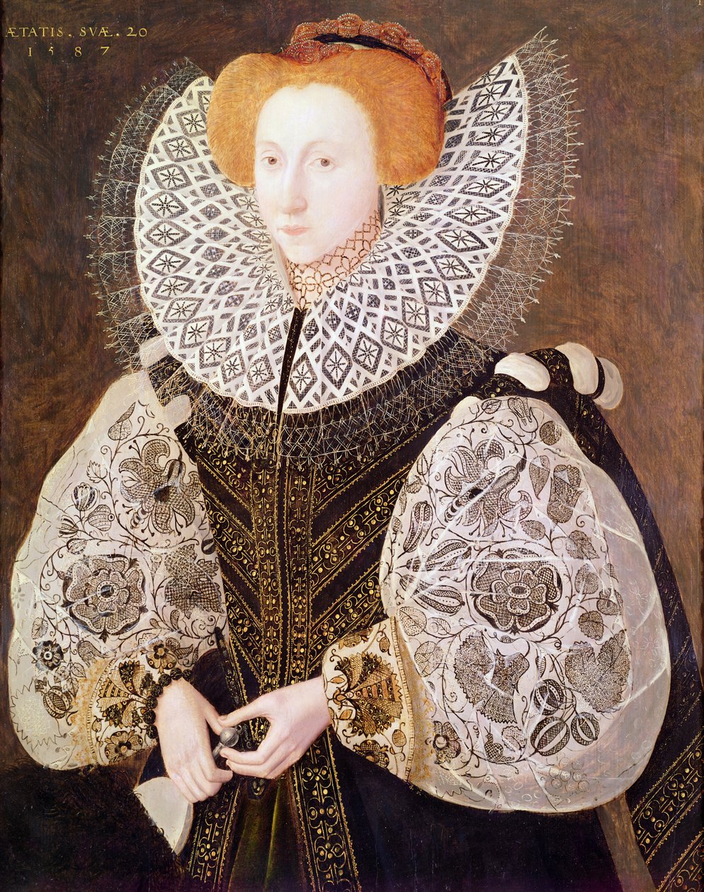Unbekanntes Mädchen, 20 Jahre alt, 1587 von John Bettes the Younger