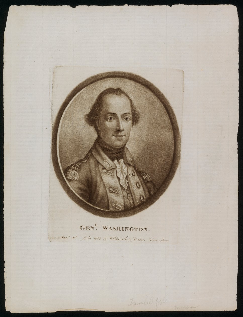 Porträt von General George Washington (Gravur) von John (after) Trumbull
